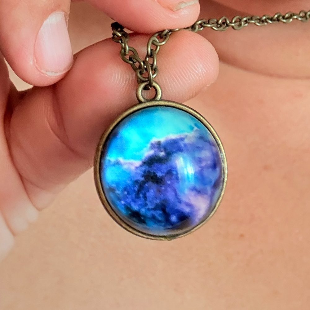 Galaxy Necklace on brass chain